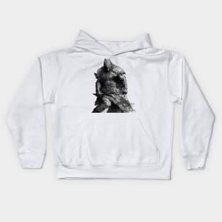 Fantasy pen and ink Beast Warrior Kids Hoodie